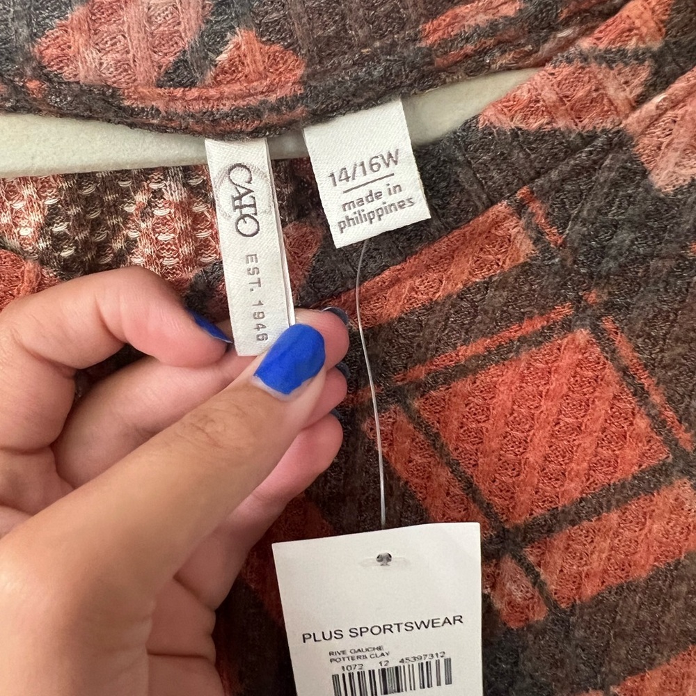 Cato Long Sleeve Plaid Blouse - Picture 6 of 7